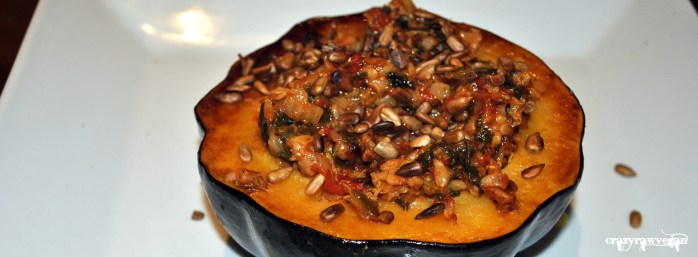 Spinach Vegetable Pilaf in Squash